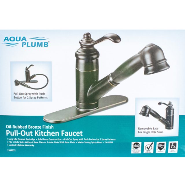 Aqua Plumb Single Handle Pullout Faucet Oil Rubbed Bronze
