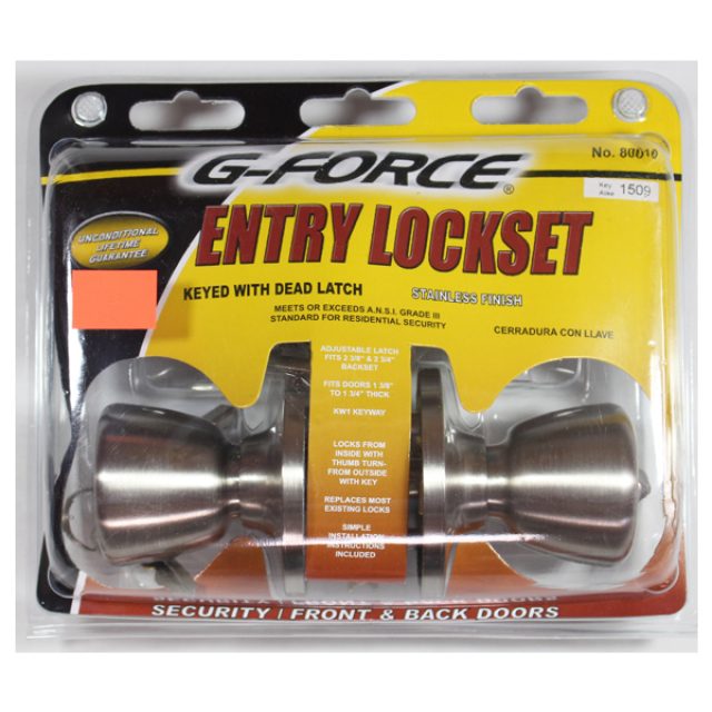 G Force Entry Lockset Stainless Tulip Knob Heeby S Surplus Inc