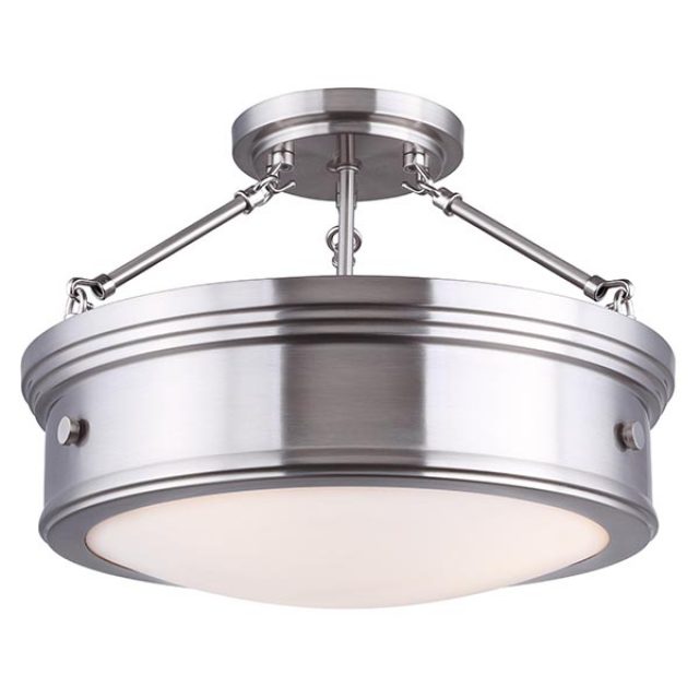 Boku 15" Oil Rubbed Bronze Semi-Flush Light Fixture with Flat Opal Glass 