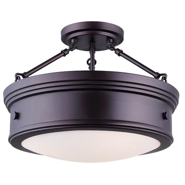Canarm Boku Semi Flush Mount 3 Light Oil Rubbed Bronze