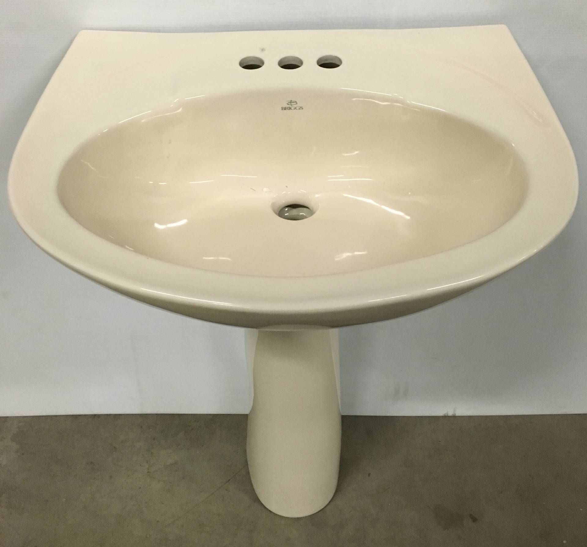 Briggs Altima Biscuit Pedestal Sink 8" center holes
