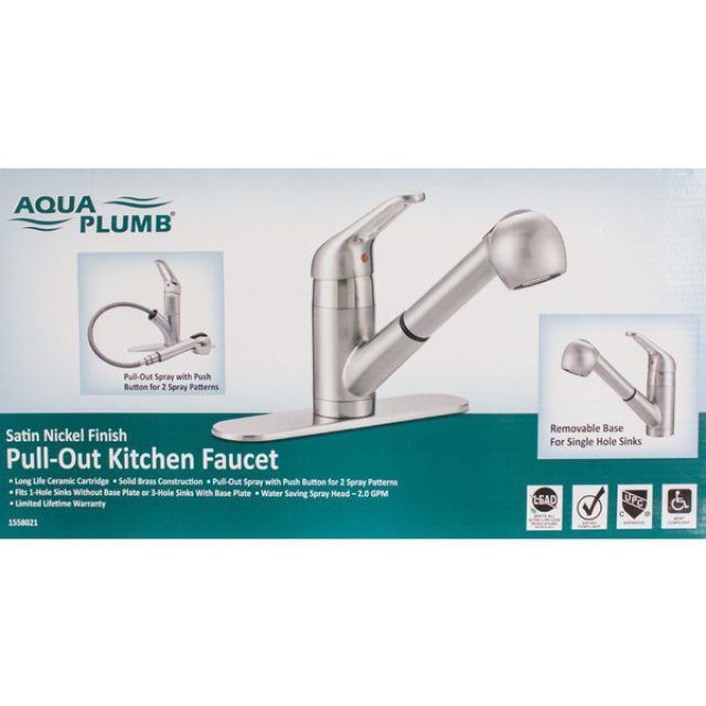 Aqua Plumb 1558010 CUPC AB1953 8-Inch Single-Handle Polished Chrome Kitchen 