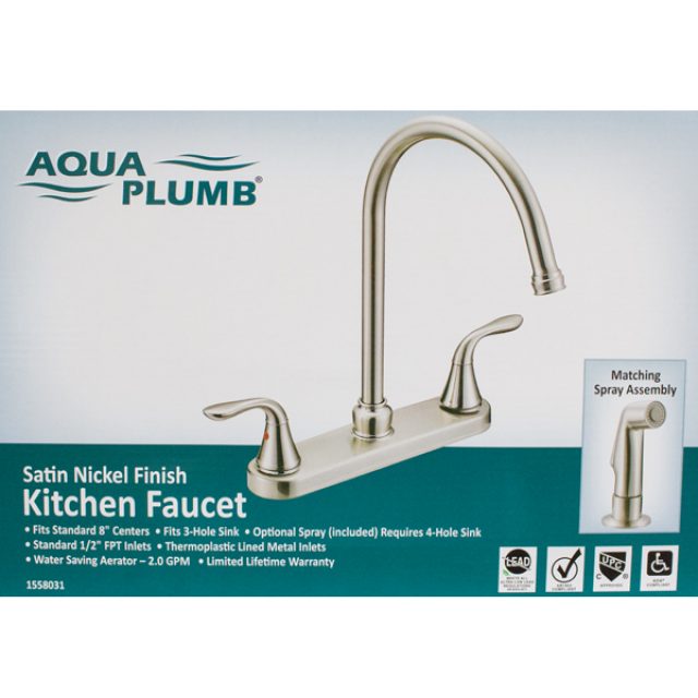 Aqua Plumb Gooseneck Faucet Satin Nickel Heeby S Surplus Inc