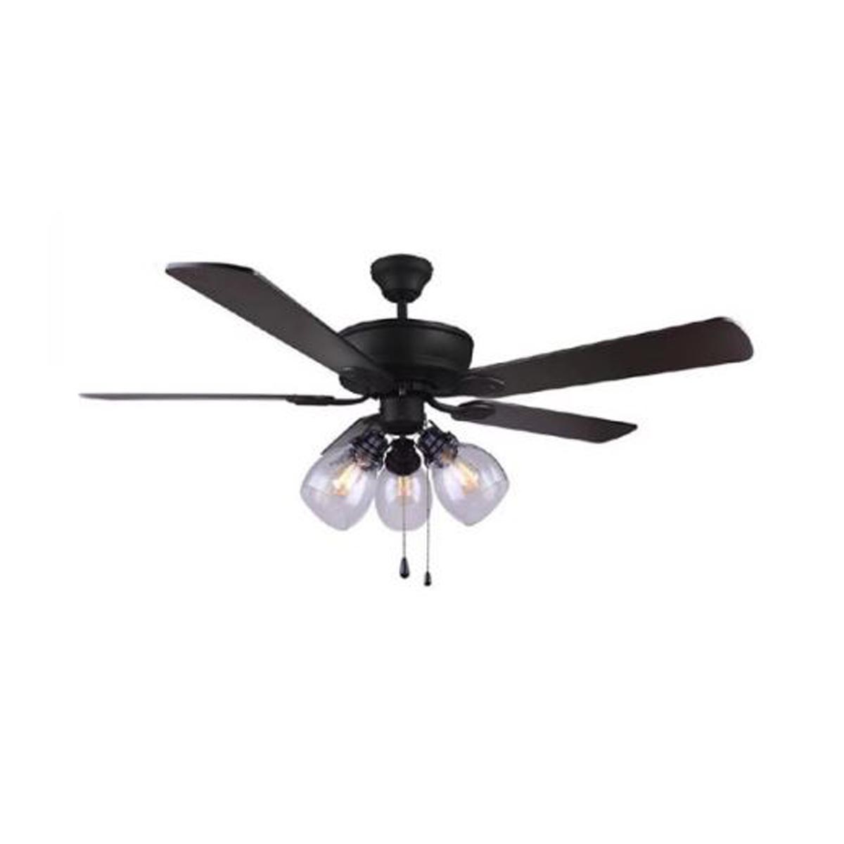 Canarm Carson 52 Ceiling Fan With Light Matte Black